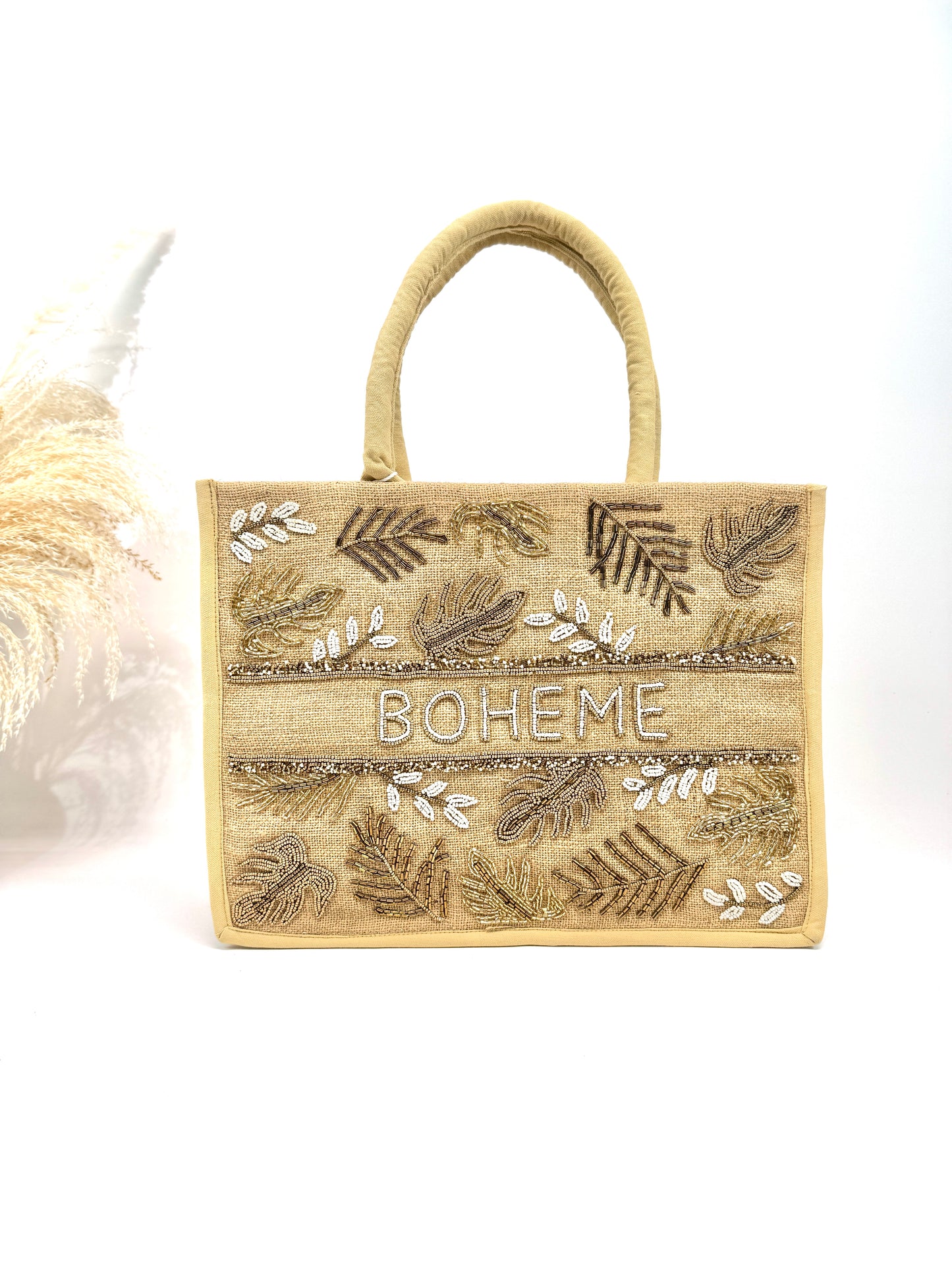 Le sac cabas "Bohème" canvas de jute