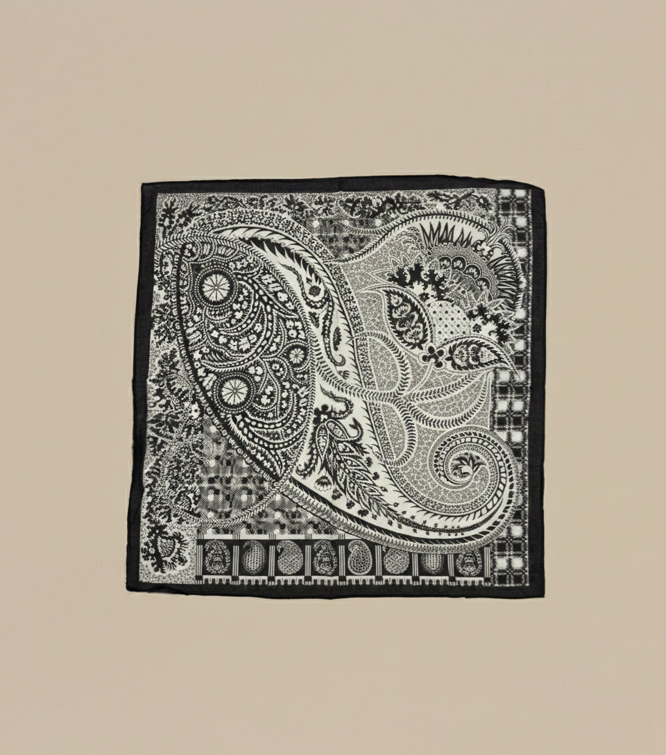 Carré en coton imprimé paisley