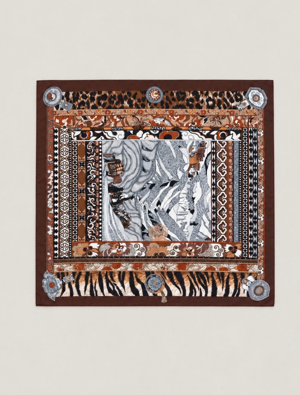 Foulard carré fin patchwork - ATHÉNA