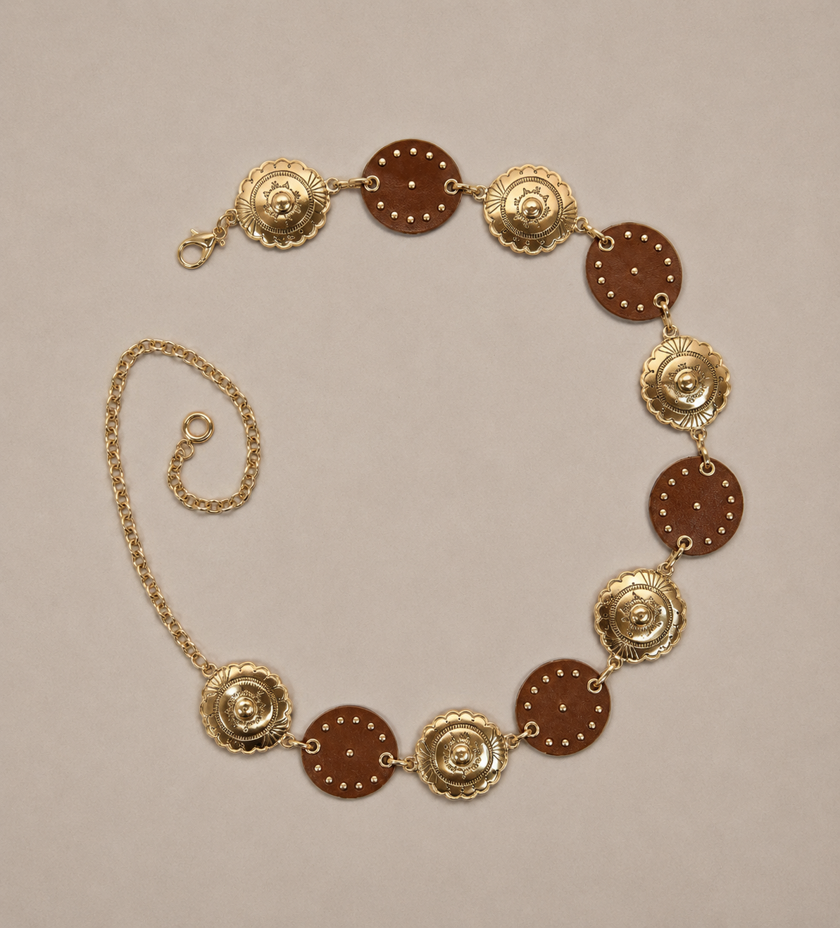 Ceinture bijoux à ornements métalliques