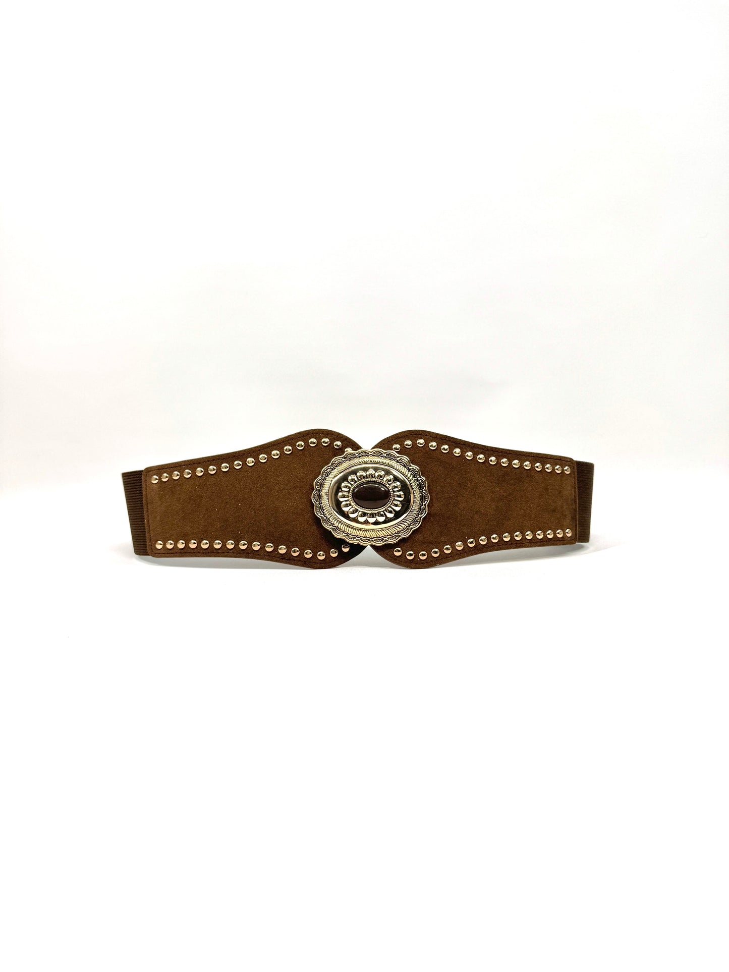 Ceinture large sculptante élastique à boucle soleil