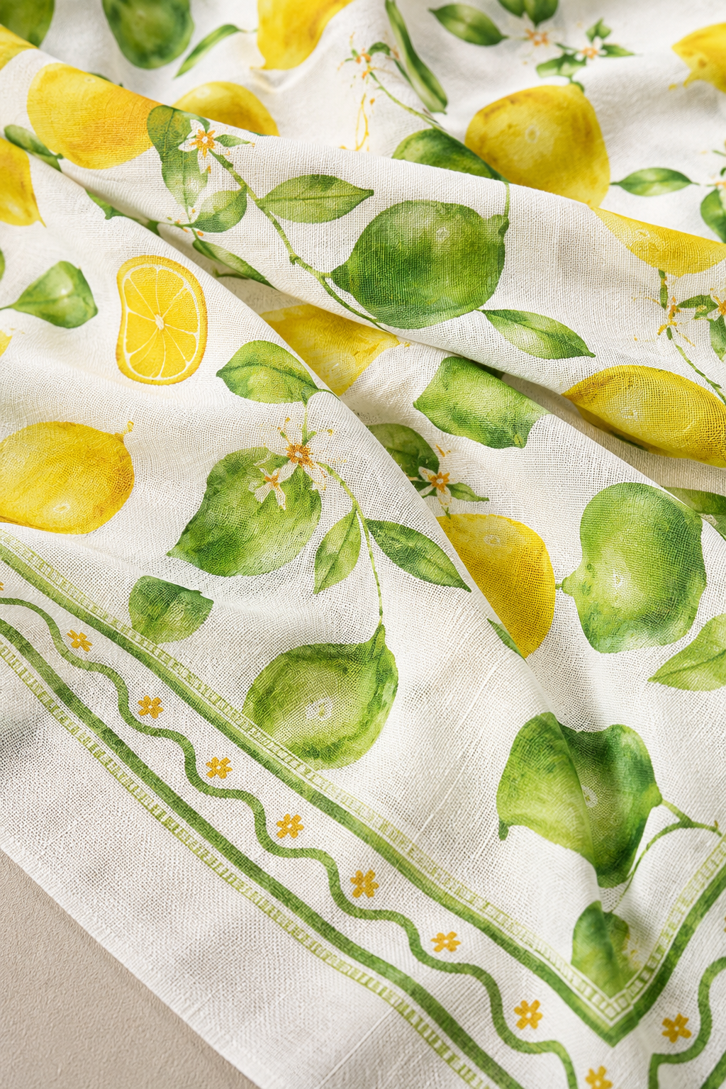 Foulard en coton citrons du sud