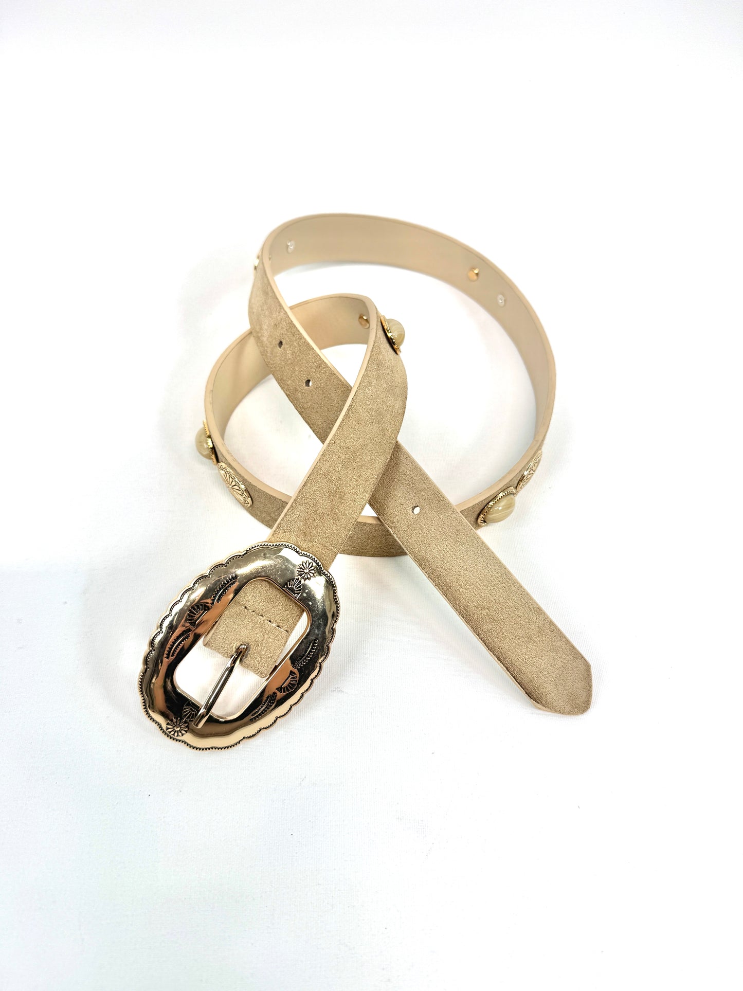 Ceinture chic à boucle écaille dorée