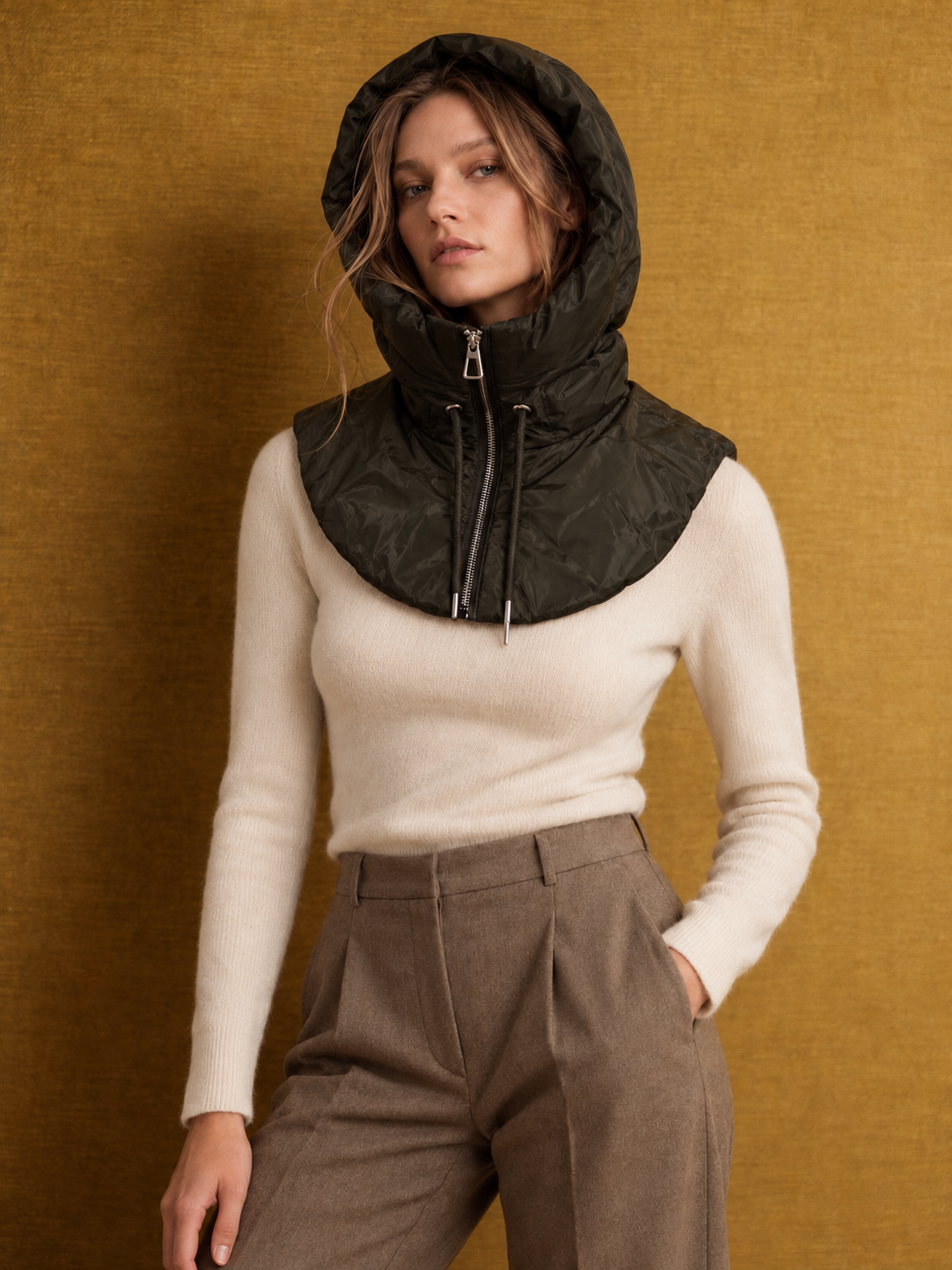 Capuche matelassée chaude à zip – ROMY