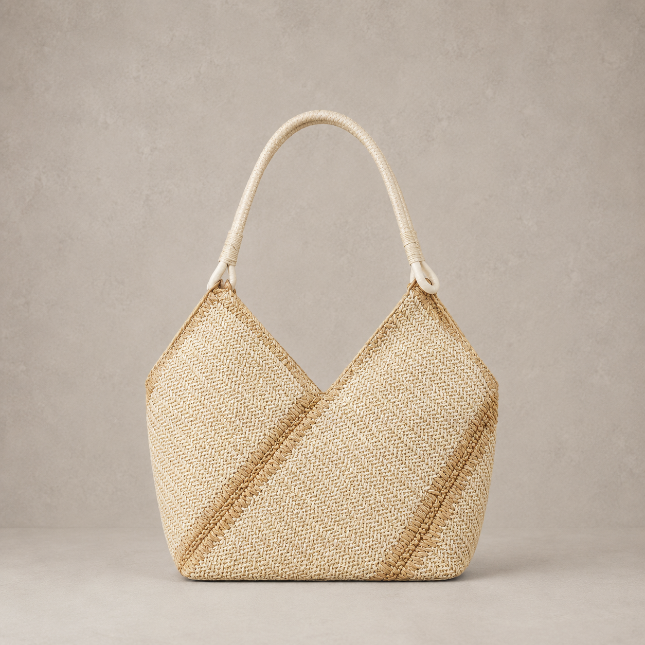Sac cabas trapèze en paille tressé