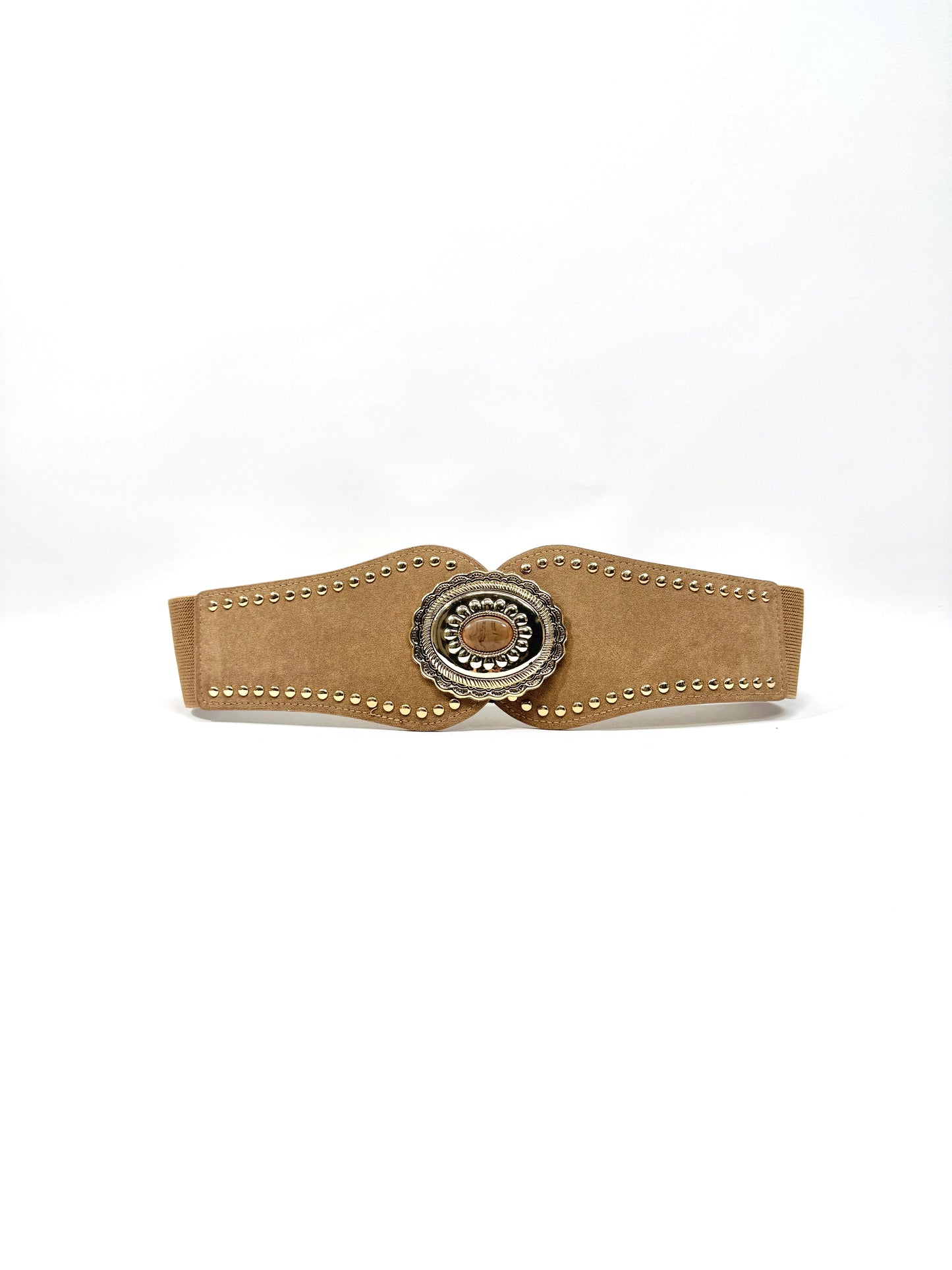Ceinture large sculptante élastique à boucle soleil