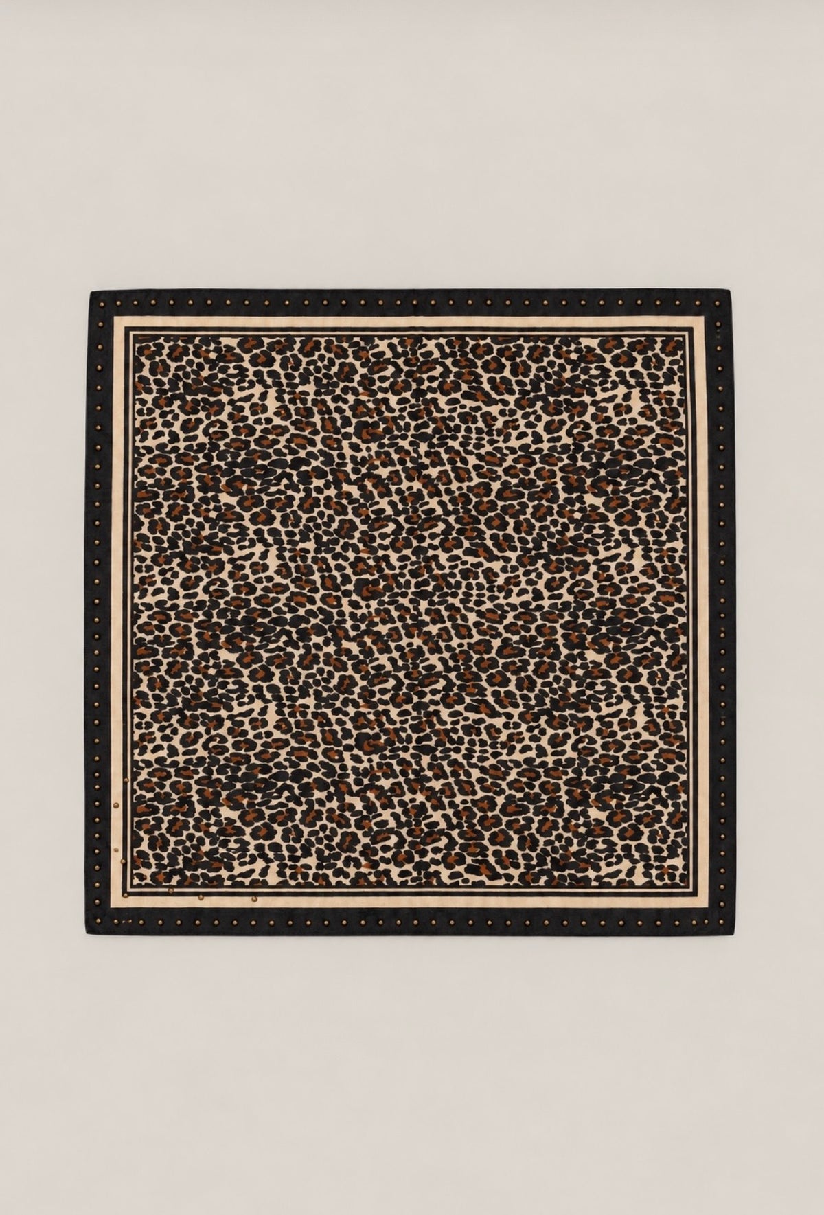 Foulard carré bandana à clous léopard - MARION