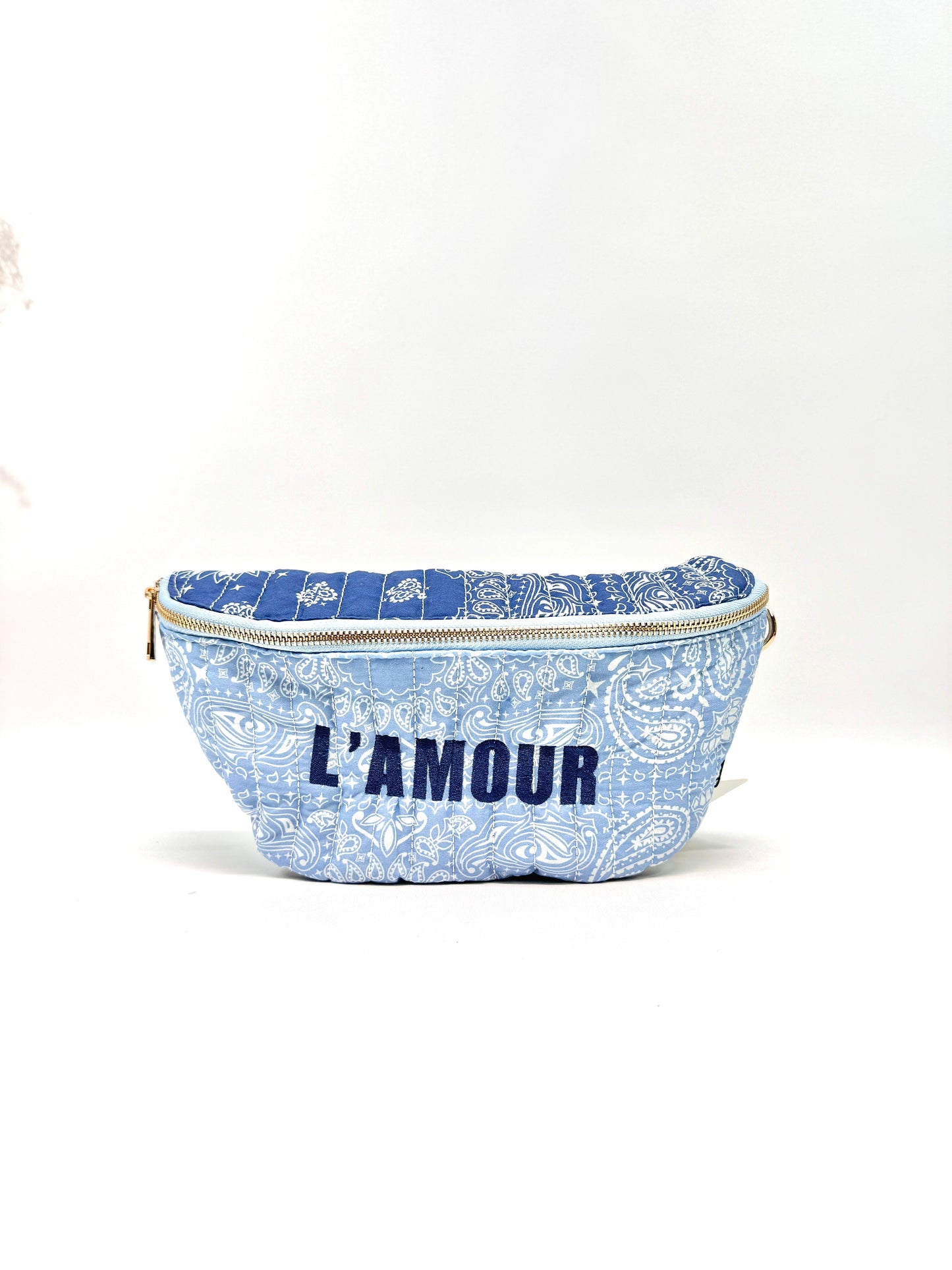 Sac banane coton style bandana bicolore "Amour"