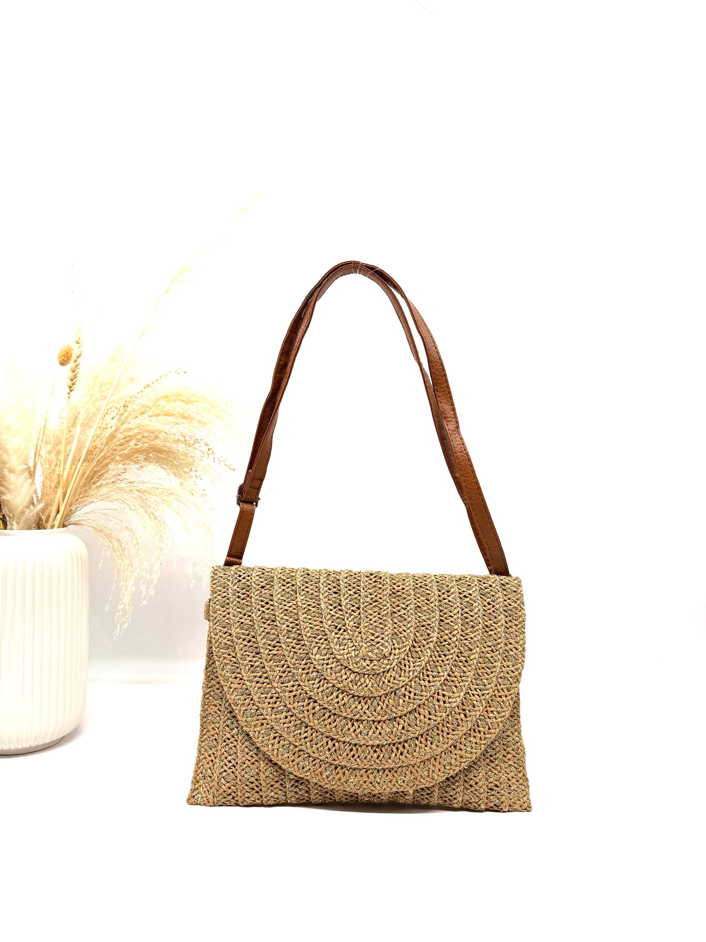 Sac pochette tressé bohémia solaire