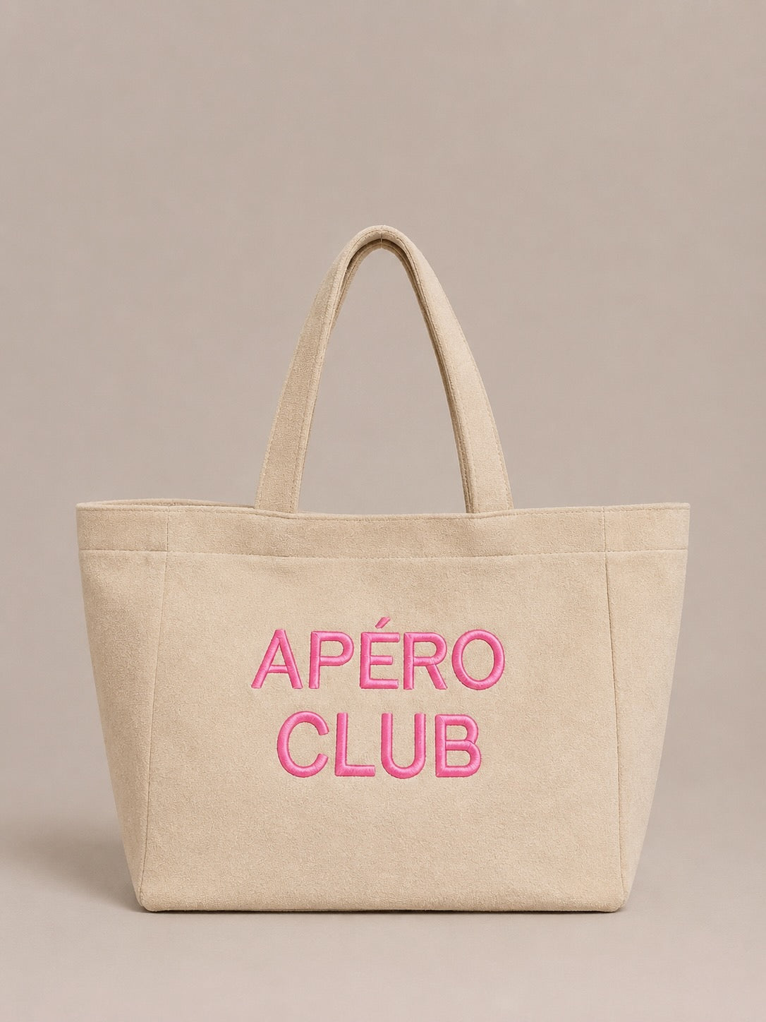 Sac cabas en éponge brodé "Apéro Club !"