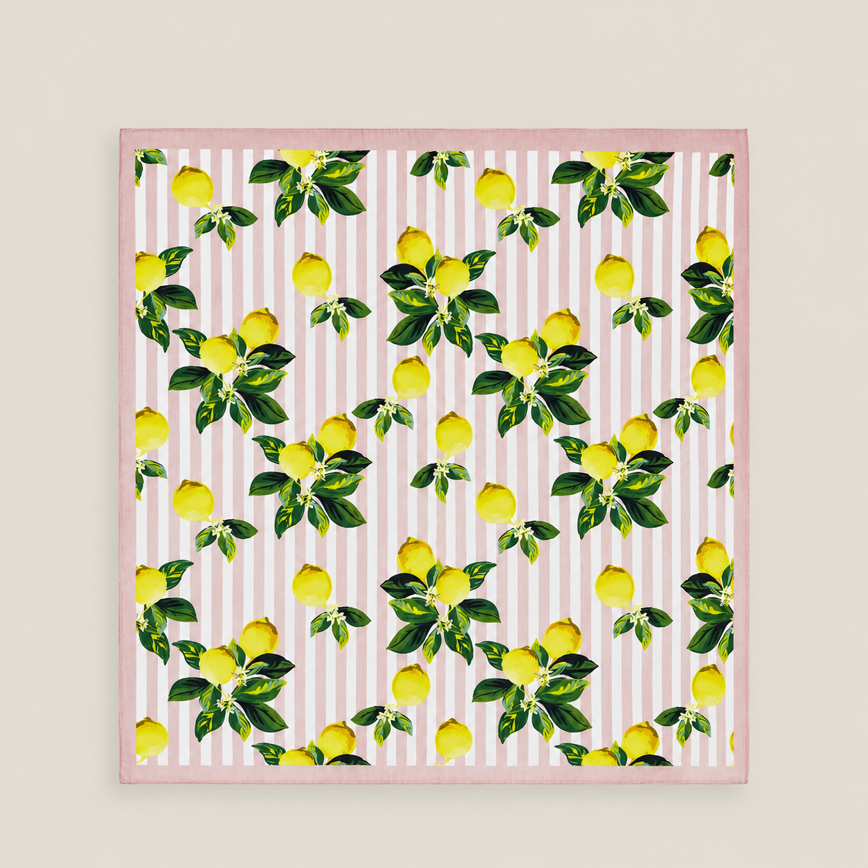 Carré en coton à imprimé citron
