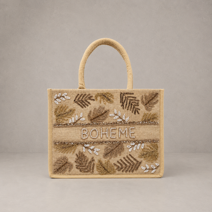 Le sac cabas "Bohème" canvas de jute