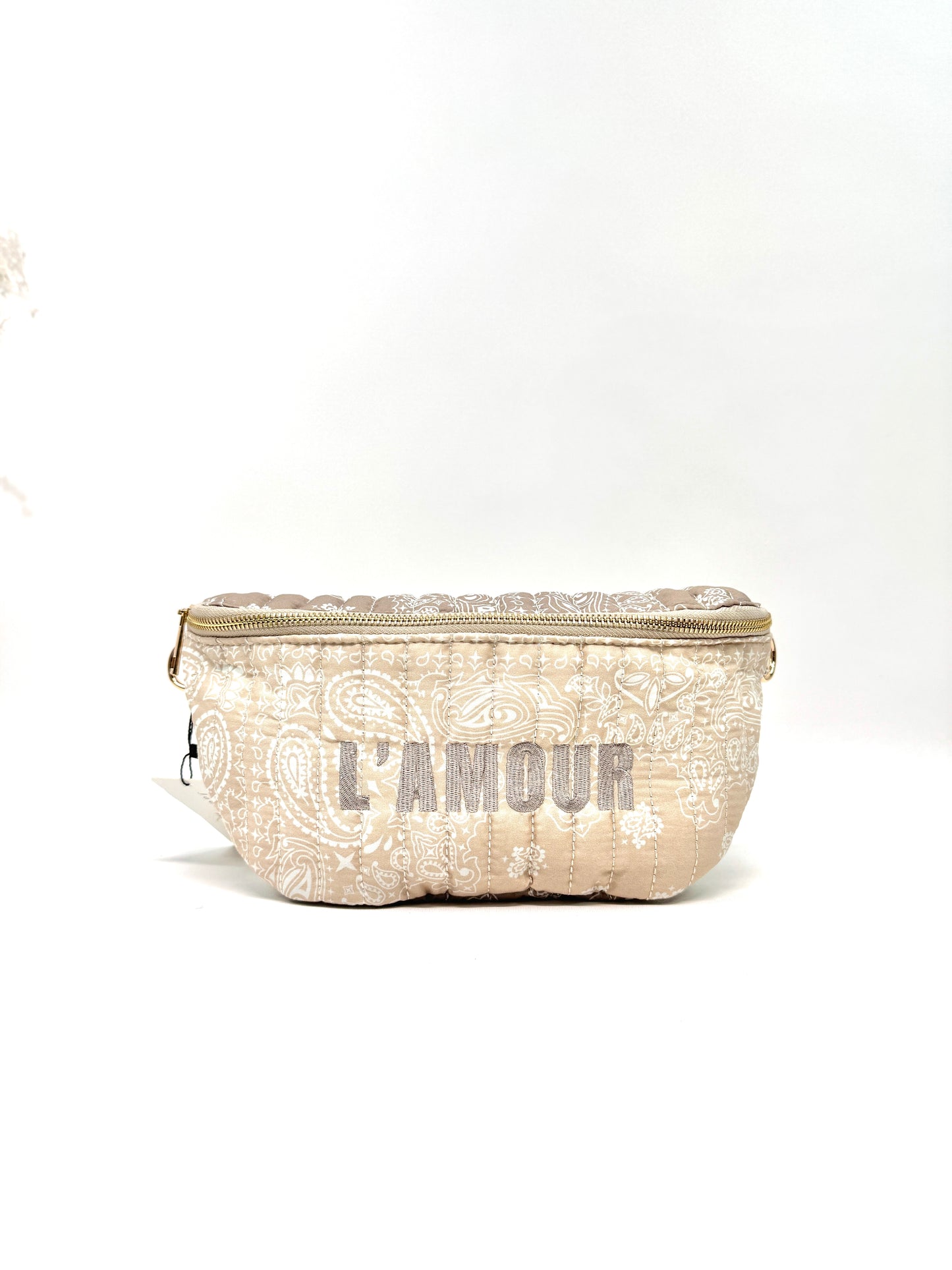 Sac banane coton style bandana bicolore "Amour"