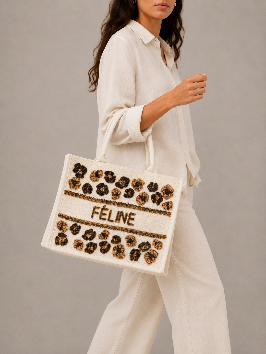Le sac cabas "Féline" toile de jute