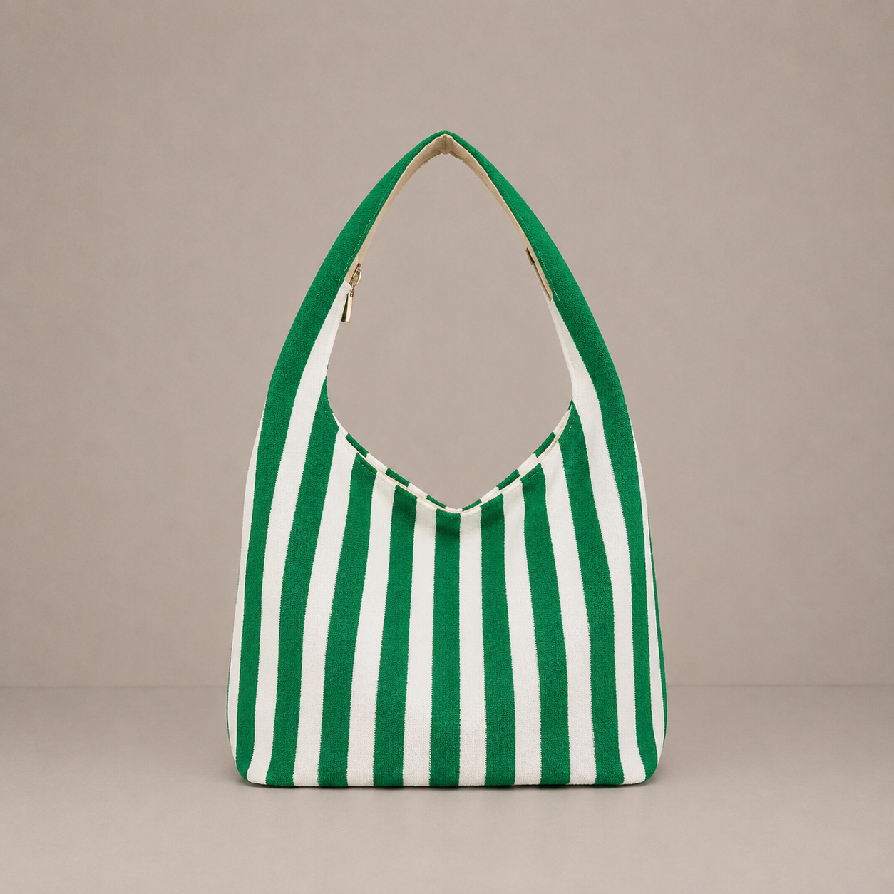 Sac cabas coton hobo rayé en éponge