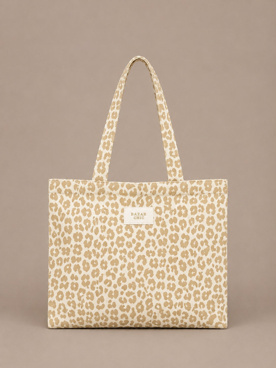 Sac tote bag en coton léopard"Bazar chic"