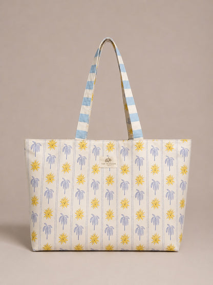 Sac cabas matelassé réversible "Soleil" vibrant