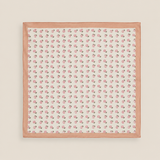 Carré en coton imprimé floral frais