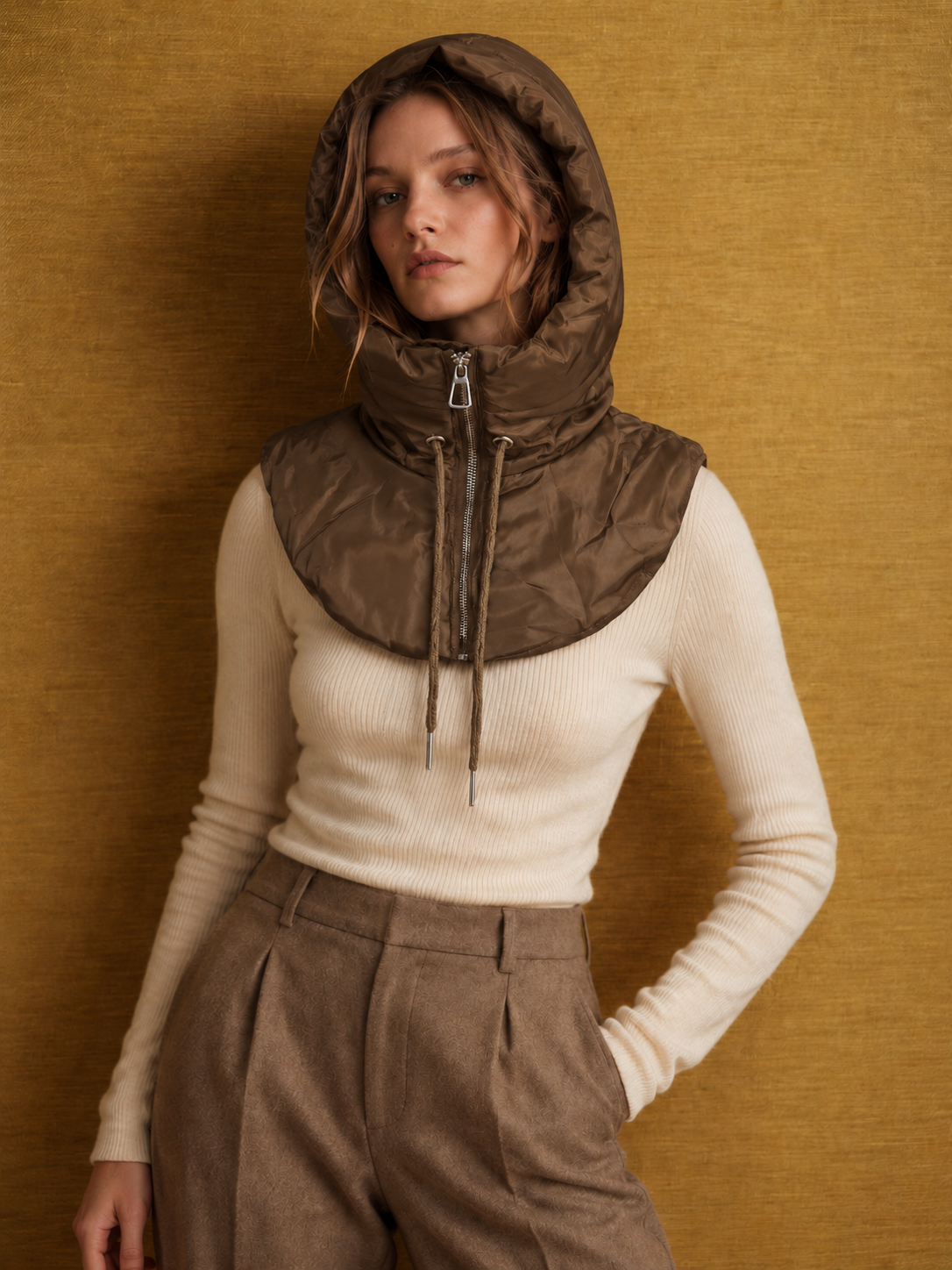 Capuche matelassée chaude à zip – ROMY
