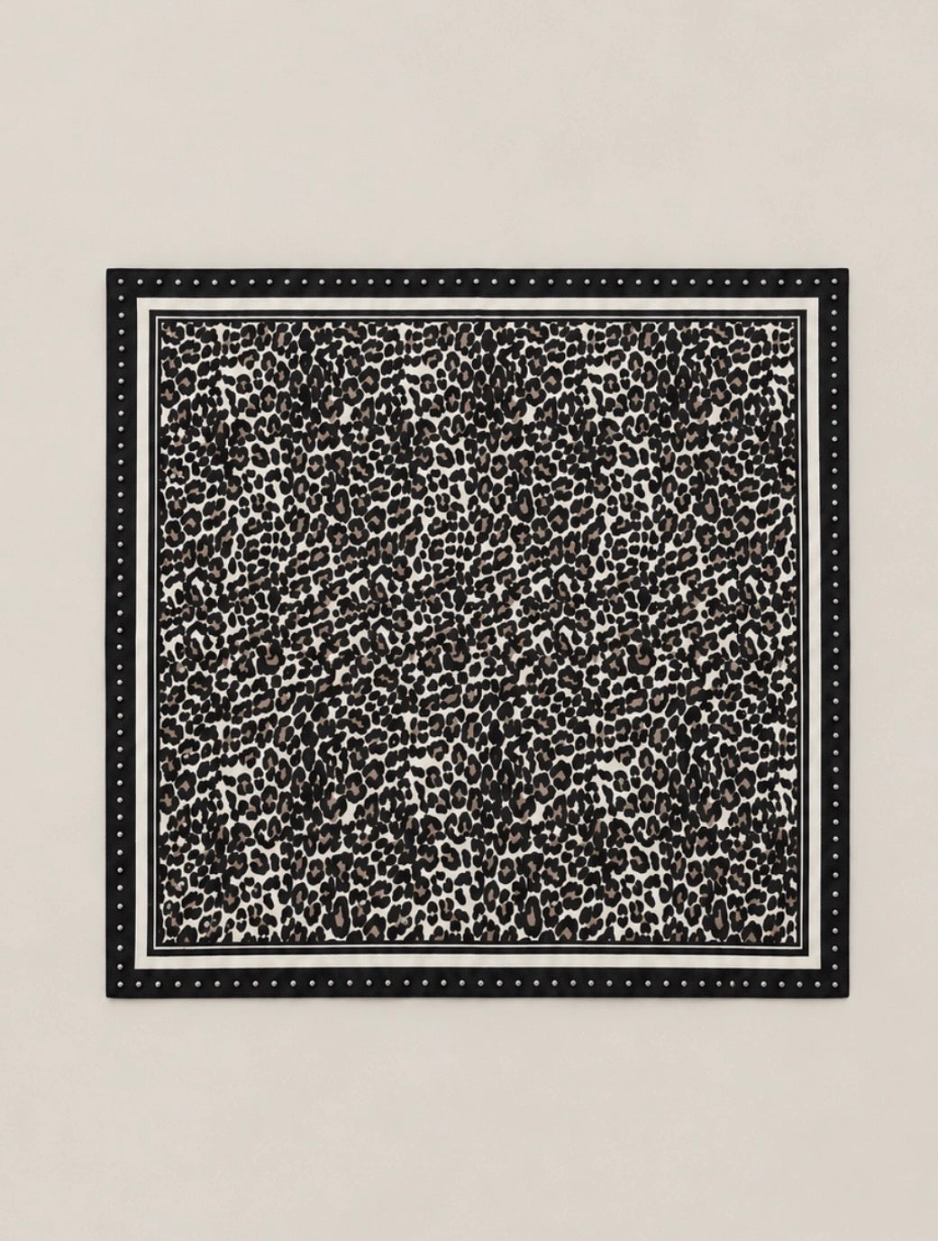 Foulard carré bandana à clous léopard - MARION