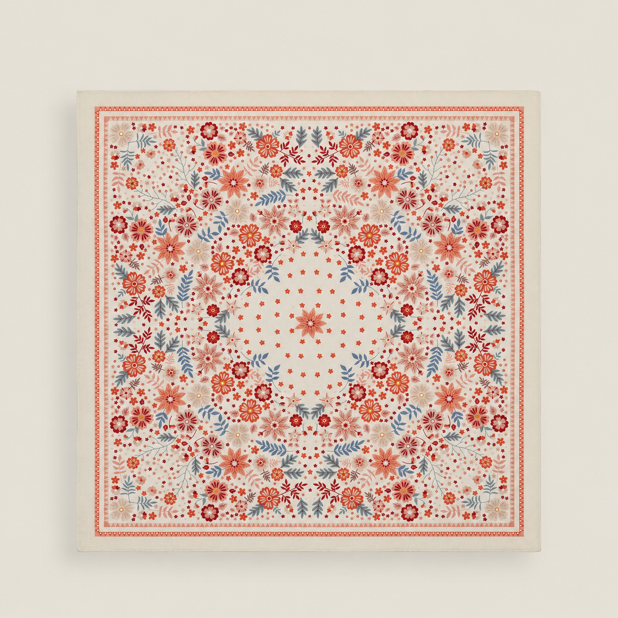 Carré en coton imprimé mosaïque ornemental