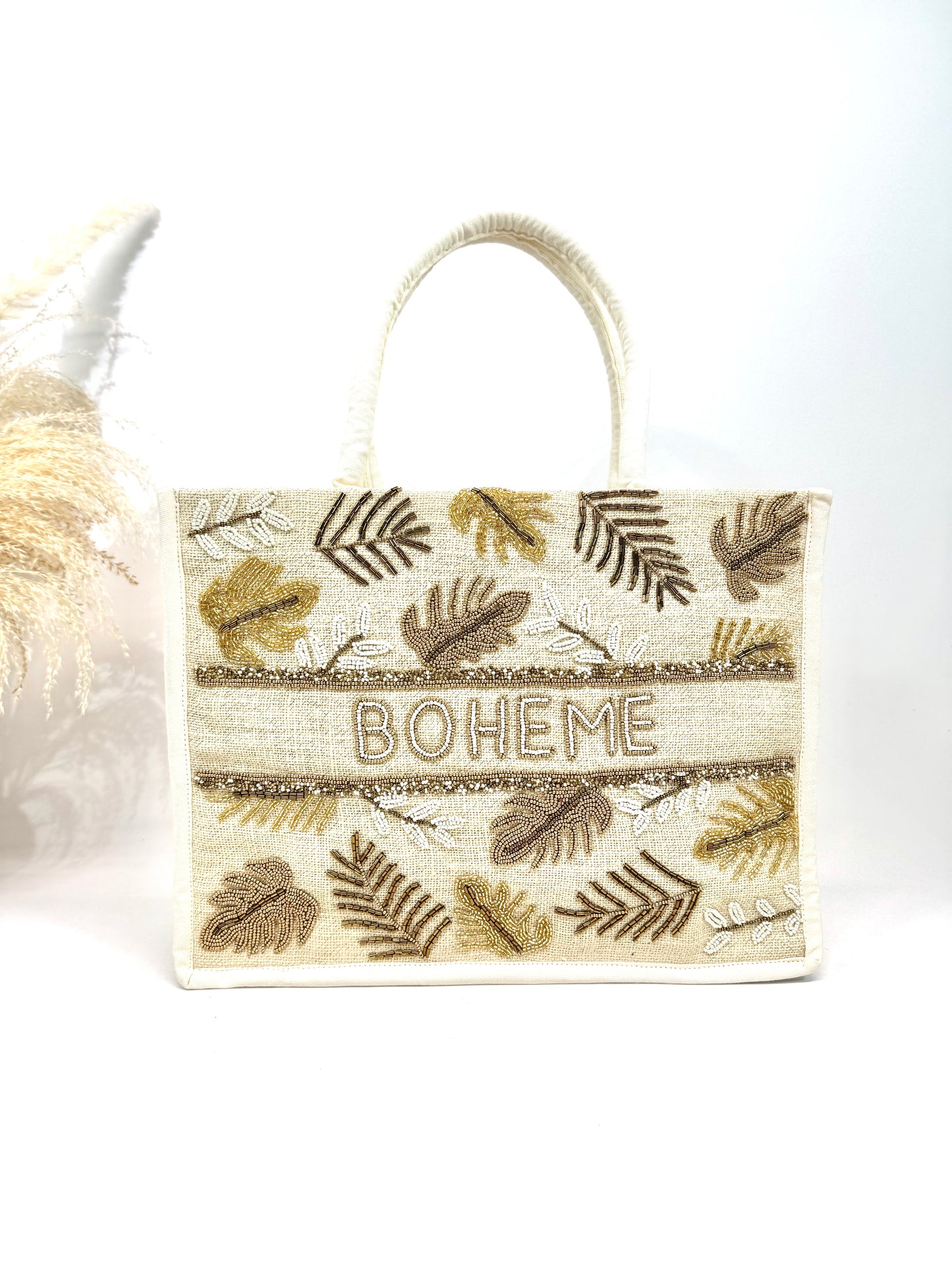 Le sac cabas "Bohème" canvas de jute