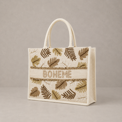 Le sac cabas "Bohème" canvas de jute