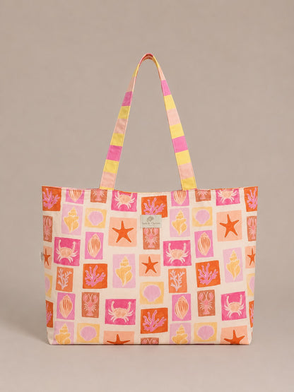 Sac cabas matelassé réversible "Soleil" vibrant