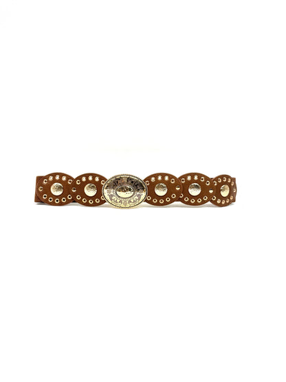 Ceinture bohème ajourée à boucle gravée
