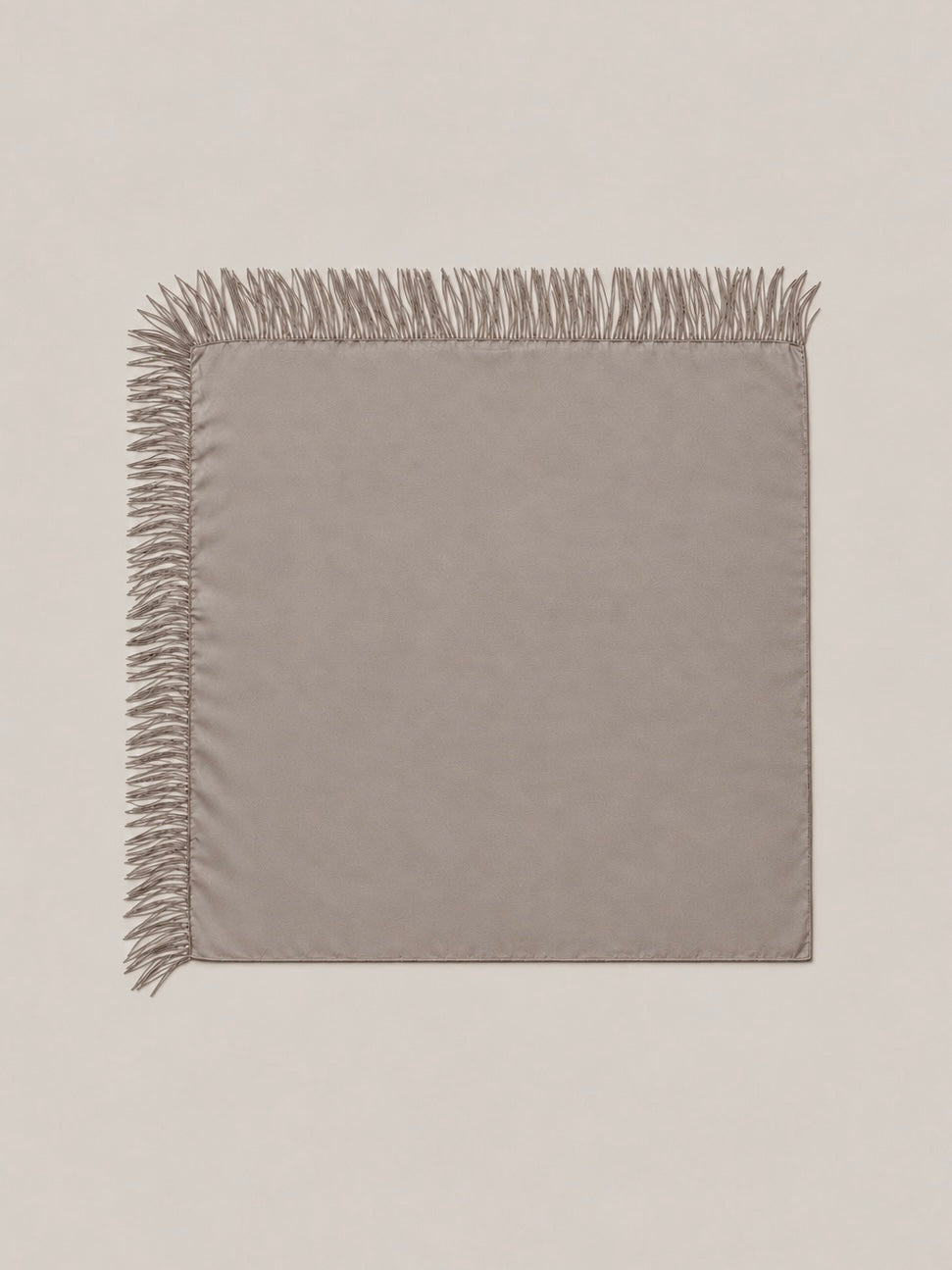 Foulard carré uni satiné à franges - ALBI