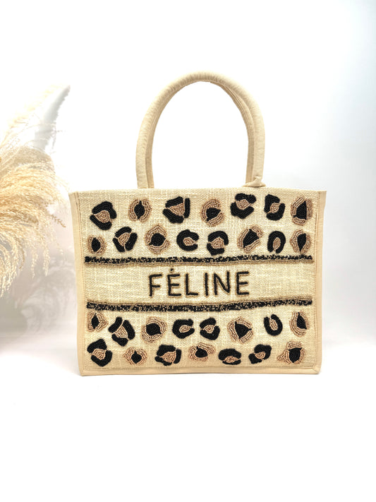 Le sac cabas "Féline" toile de jute