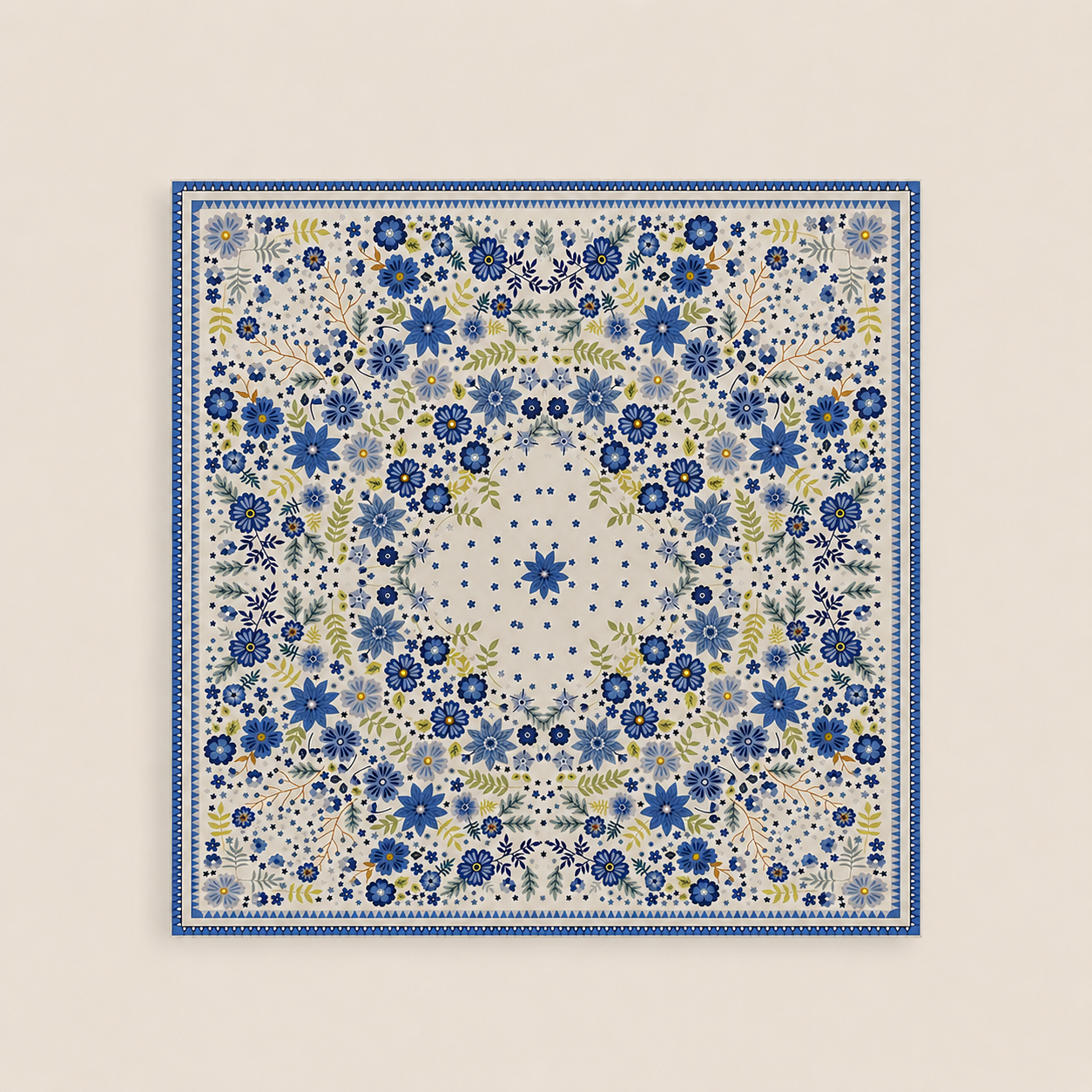 Carré en coton imprimé mosaïque ornemental