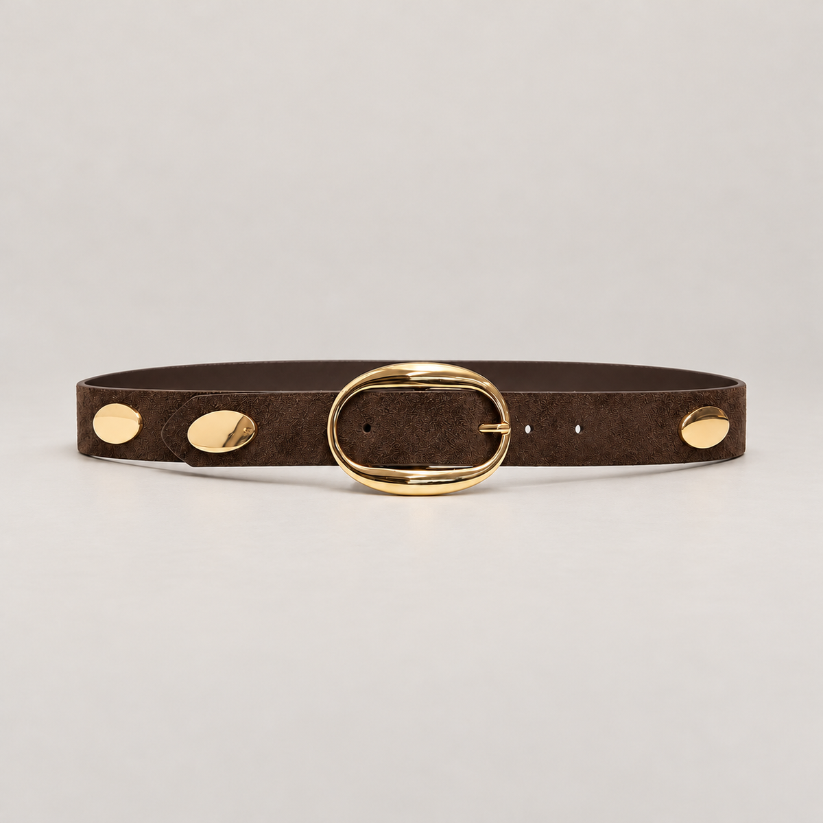Ceinture en velours et boucle ovale dorée – ELVA
