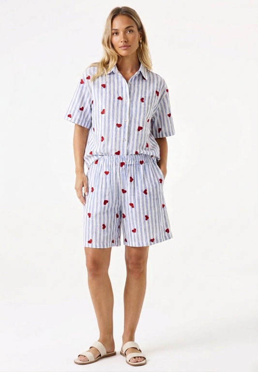 Ensemble à motifs coeurs