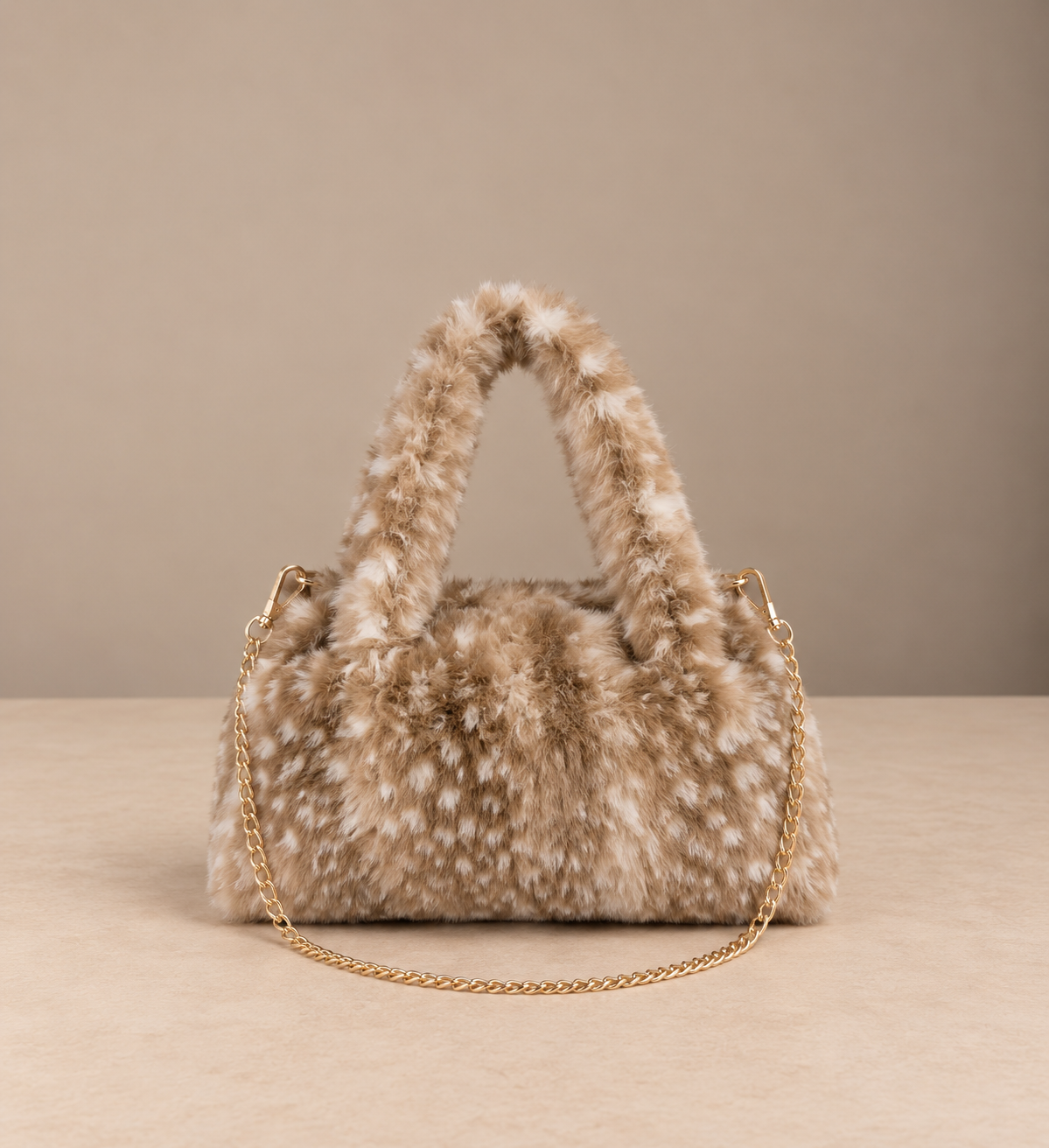 Sac fausse fourrure à chaîne bambi - NINA