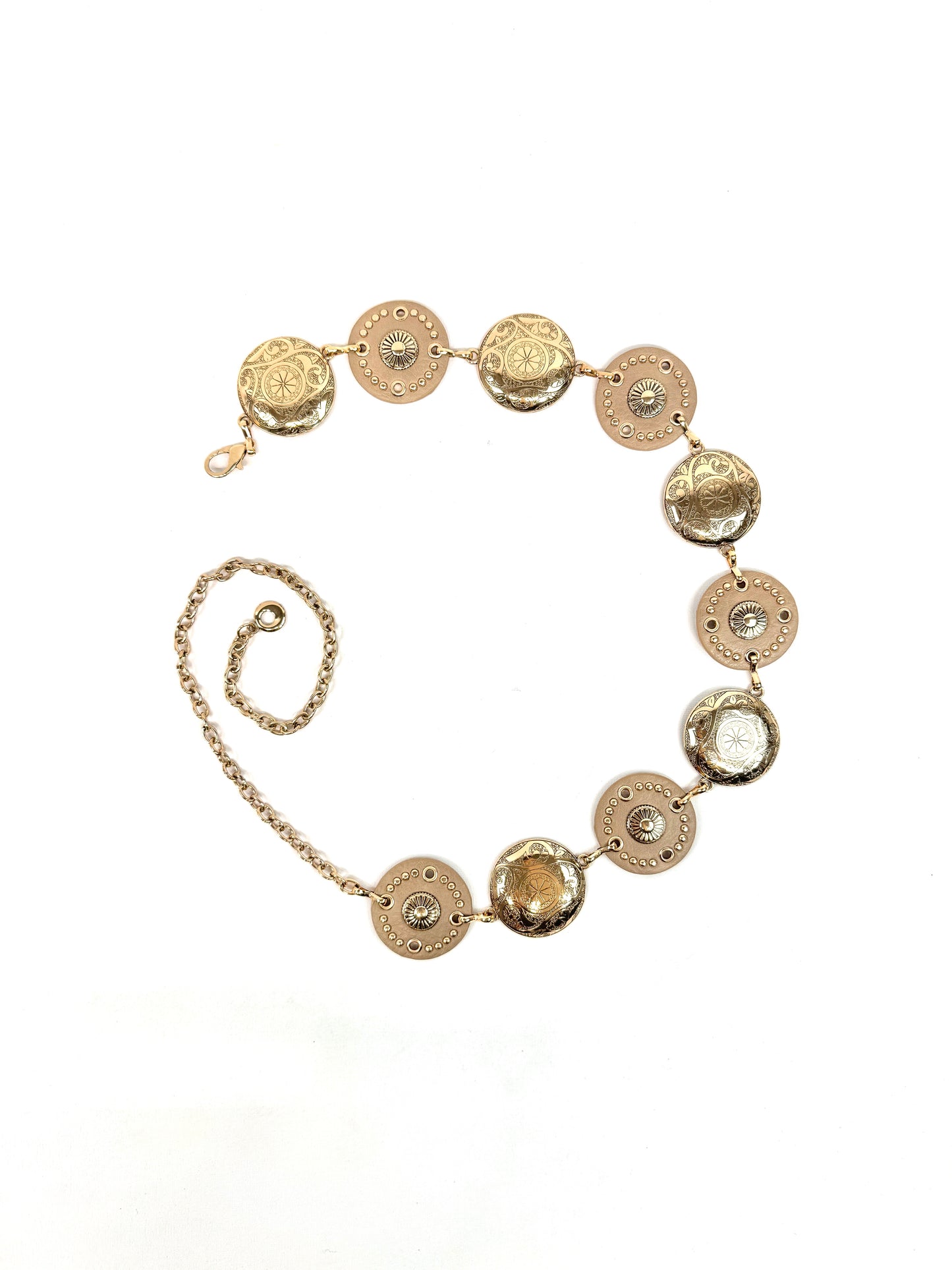 Ceinture bijoux à médaillons dorés