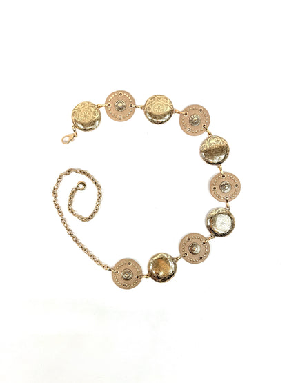 Ceinture bijoux à médaillons dorés