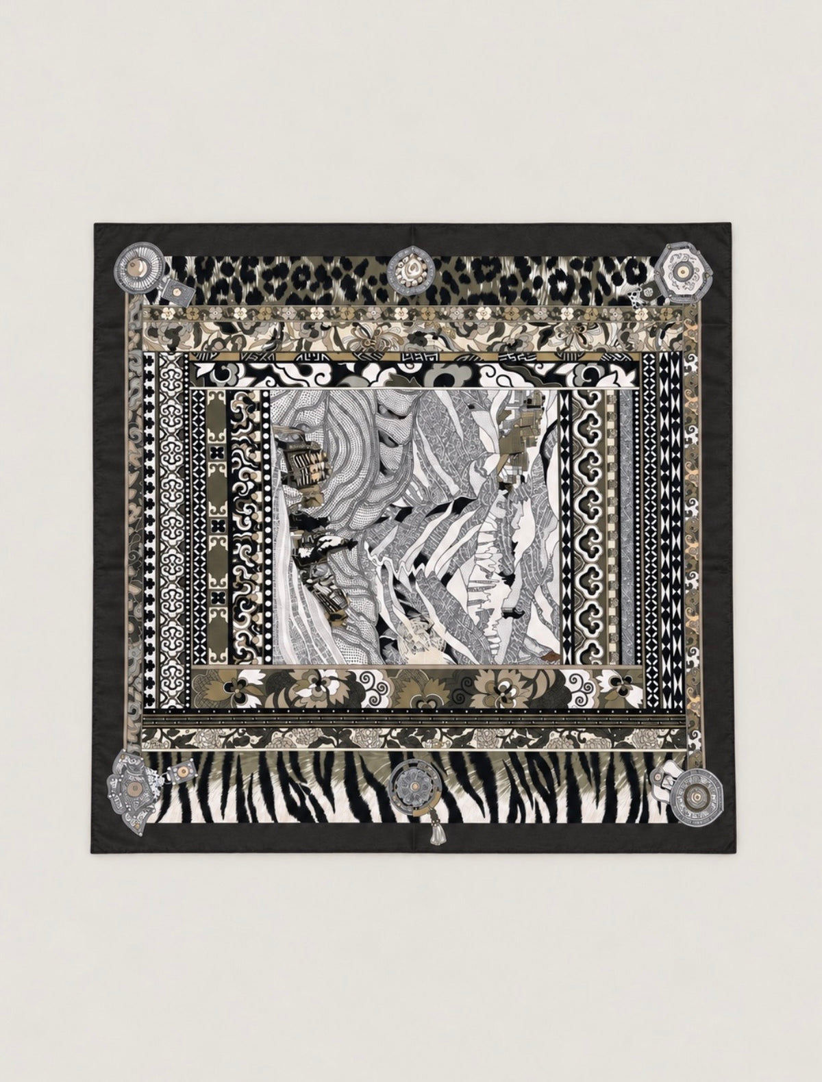 Foulard carré fin patchwork - ATHÉNA