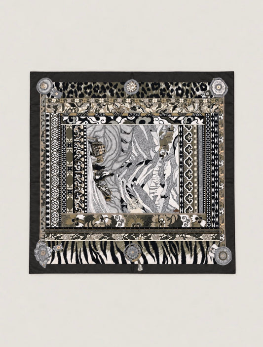 Foulard carré fin patchwork - ATHÉNA