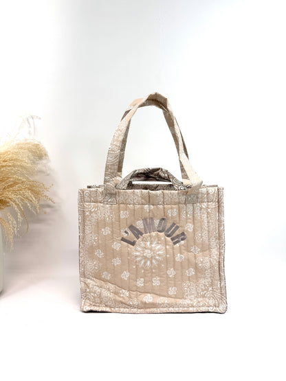 Sac cabas coton style bandana bicolore "Amour"