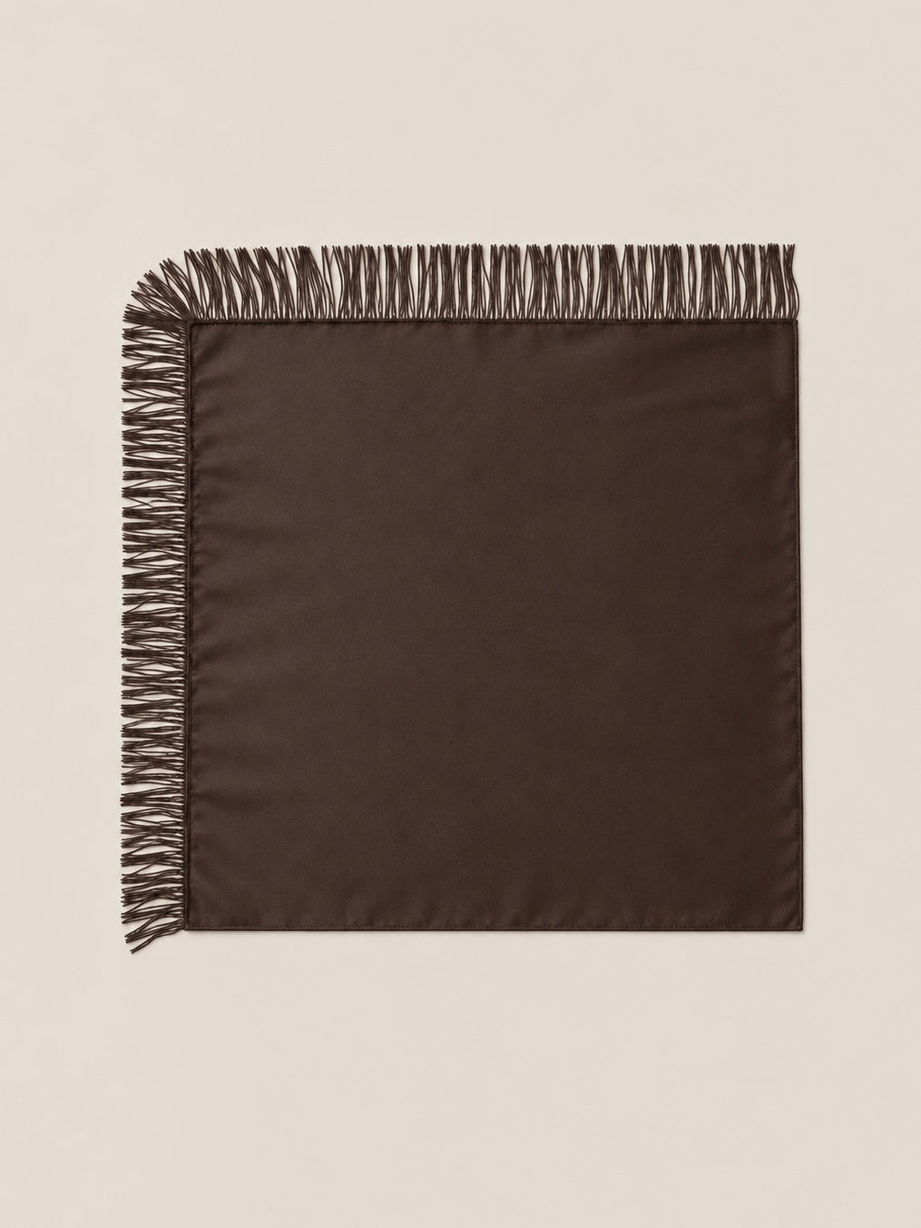 Foulard carré uni satiné à franges - ALBI