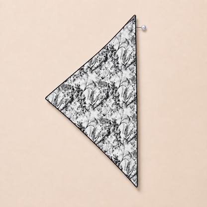 Création triangle réversible à broche double perles blanc/noir