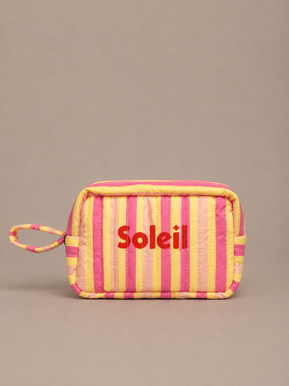 Trousse matelassée en coton réversible "Soleil"