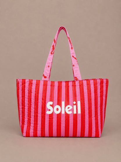 Sac cabas matelassé réversible "Soleil" vibrant