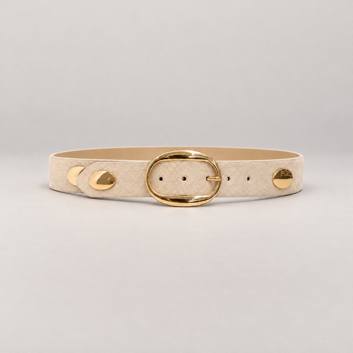 Ceinture en velours et boucle ovale dorée – ELVA