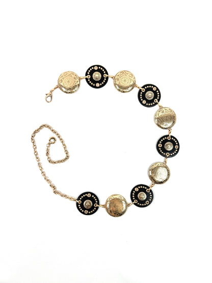 Ceinture bijoux à médaillons dorés