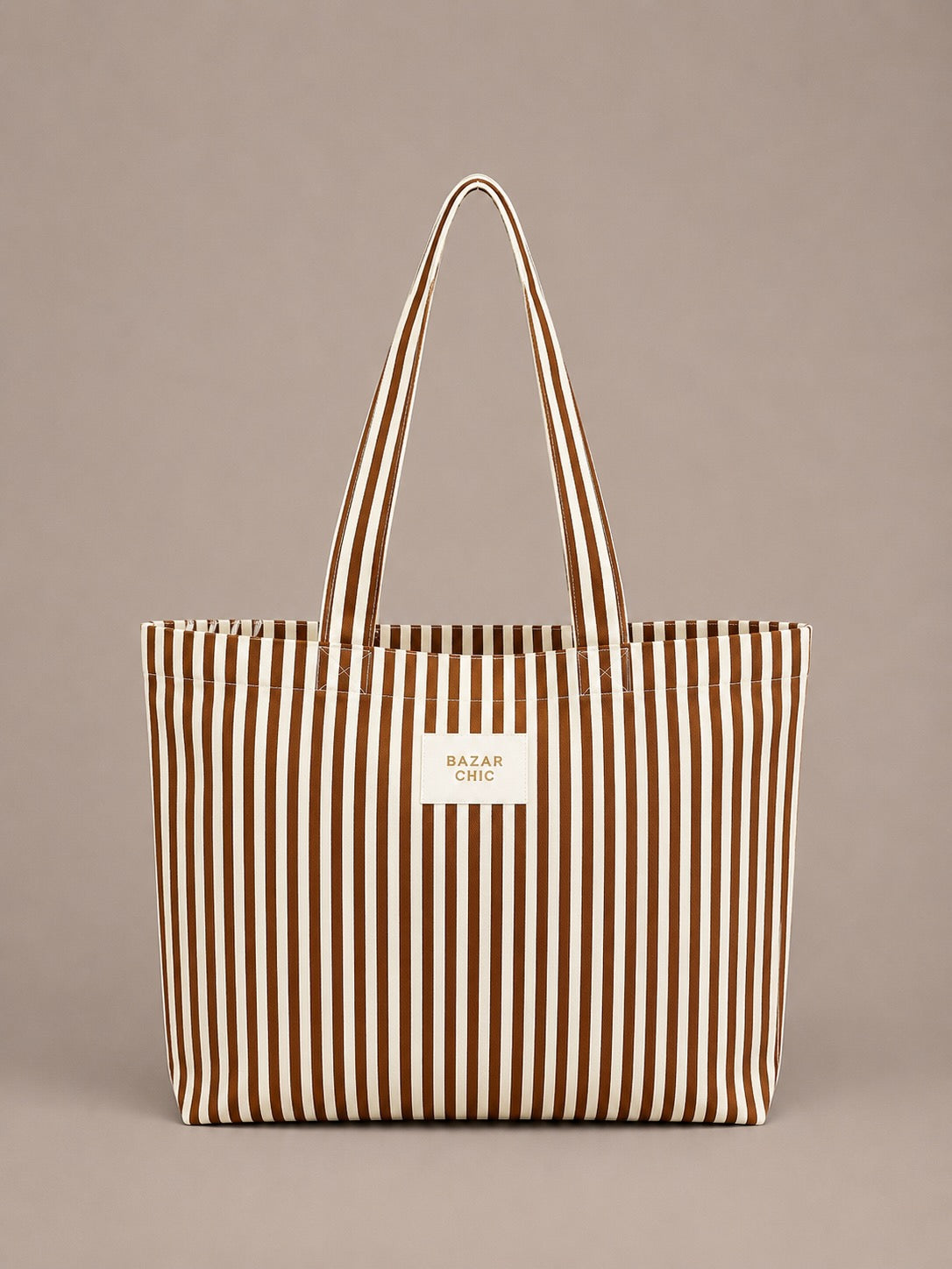Sac tote bag en coton rayé "Bazar chic"