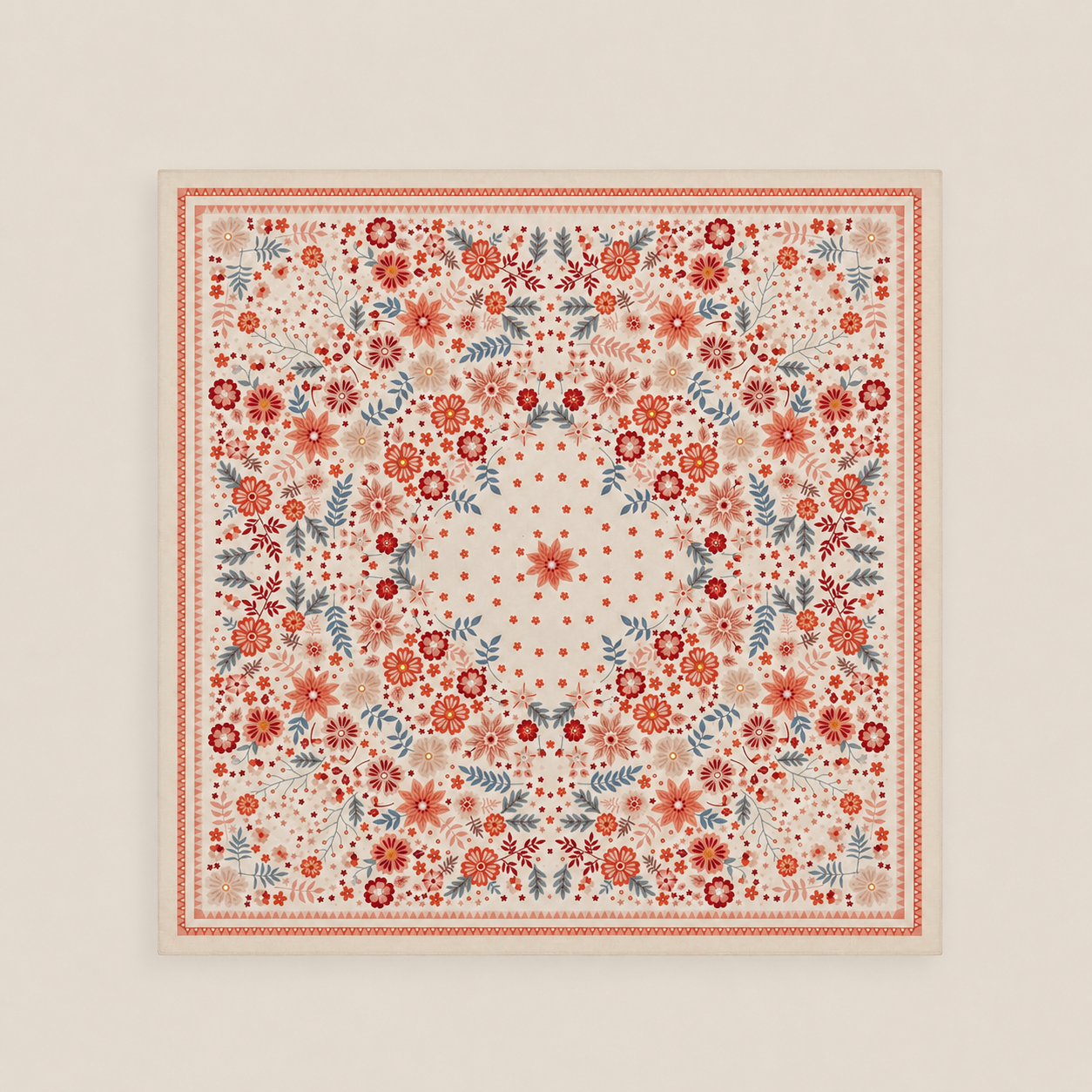 Carré en coton imprimé mosaïque ornemental