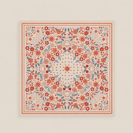 Carré en coton imprimé mosaïque ornemental