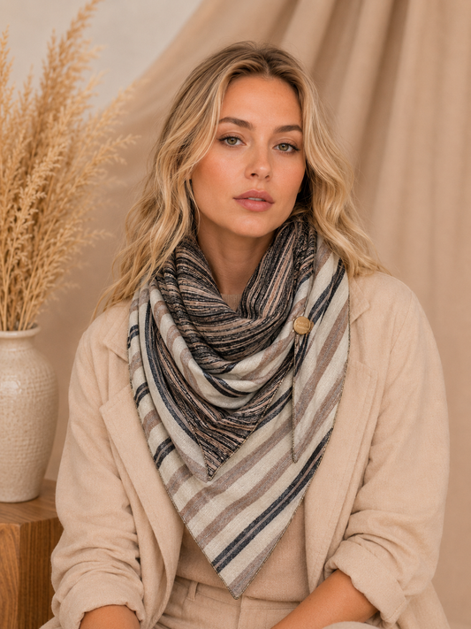 Création triangle double face réversible beige/taupe